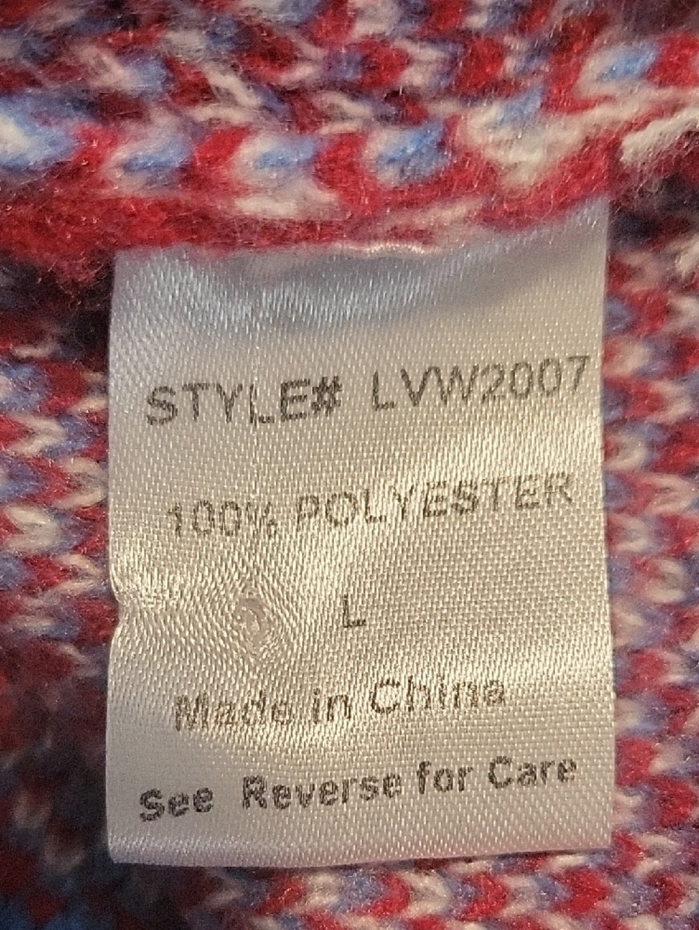 Women’s Was & Now Houndstooth Cardigan Sweater – Size Large | Red, White & Blue - Picture 9 of 10